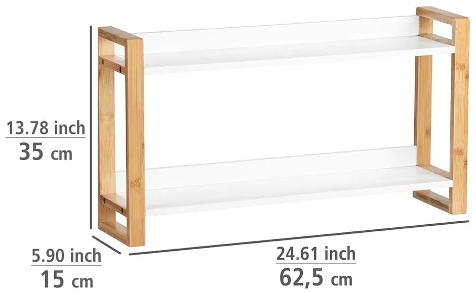 Bambusowy regał ścienny Wenko Finja, szer. 62,5 cm
