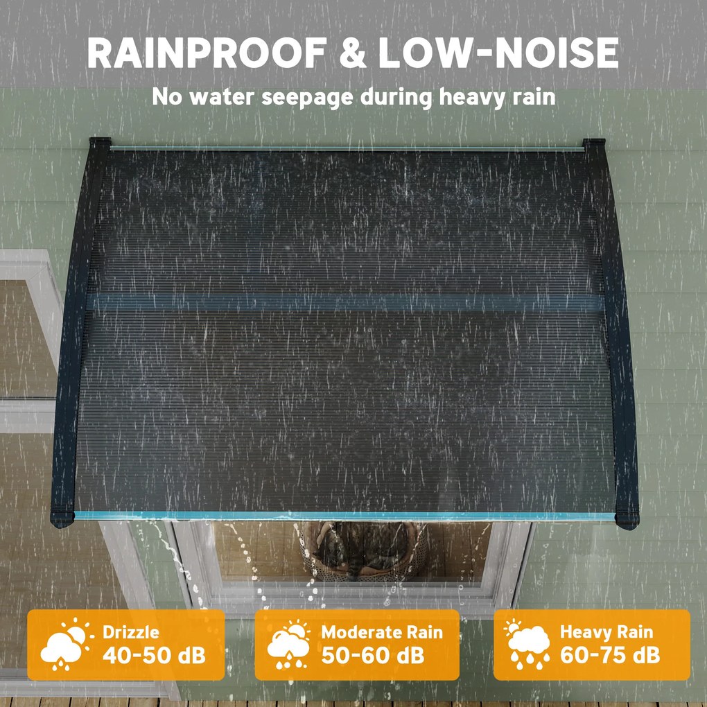 Outsunny Zadaszenie, nad drzwi wejściowe, dla wejść i okien, 100Dł x 75S x 23W cm, Czarne