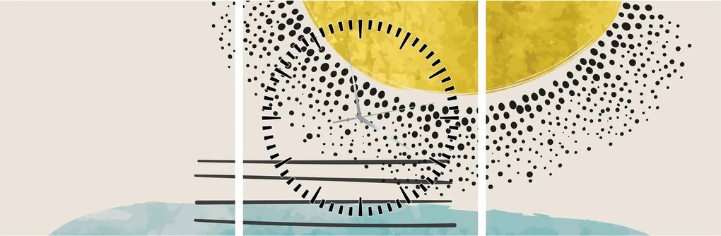 Obraz - Abstrakcyjny obraz plaży N⁰2 (z zegarem) (90x30 cm)