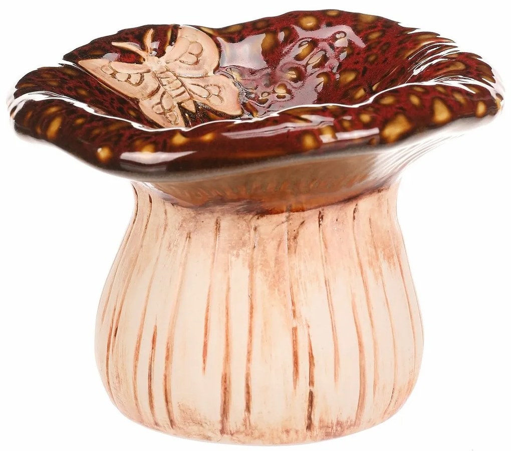 Ceramiczna miska do picia Grzyb tygrysi, 17 x 12 x17 cm, ceramika