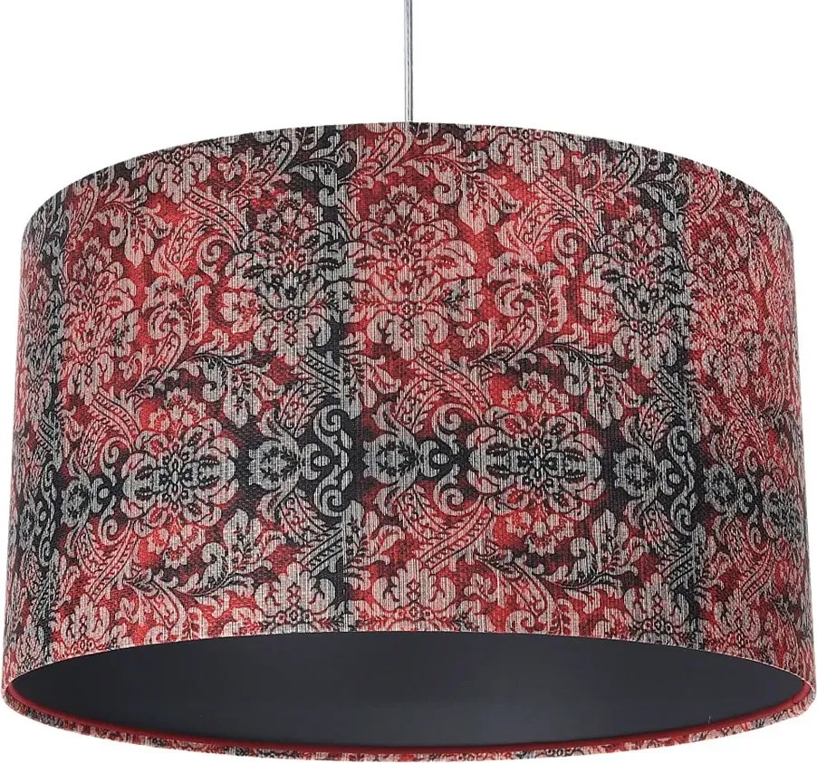 Czerwono-grafitowa lampa wisząca z abażurem - 5X S374 K5-P16