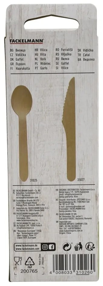 Zestaw 30 drewnianych widelców Fackelmann Nature