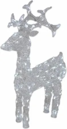 Świetlna dekoracja świąteczna Renifer - 100 cm, zimna biel