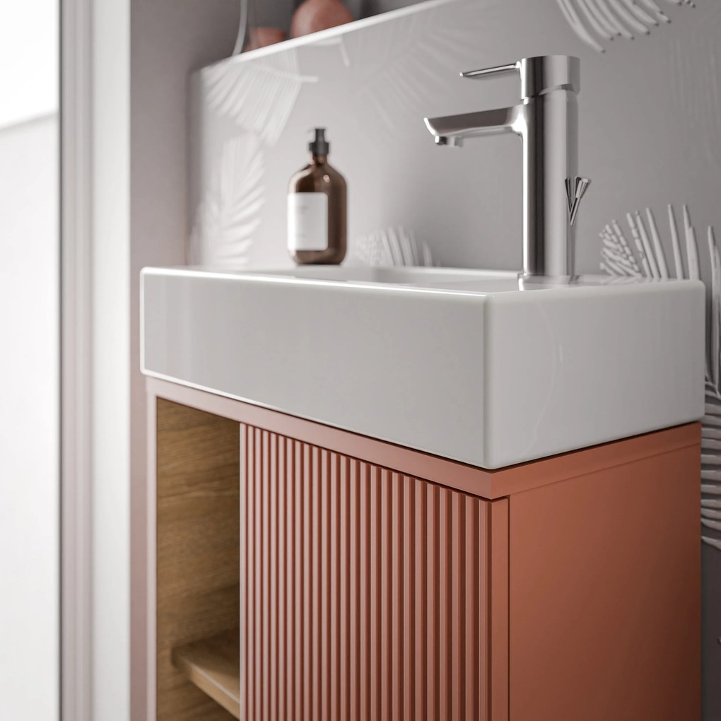 BELDIVO szafka podumywalkowa 50 cm z białą umywalką - drzwi prawe - różne kolory