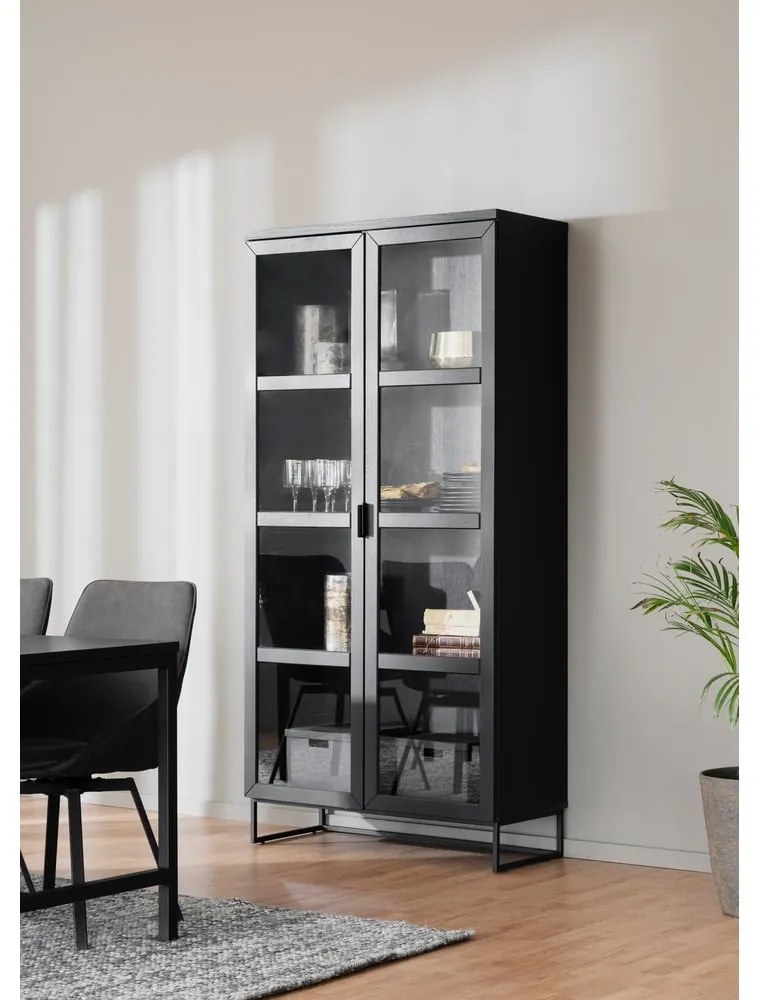 Naturalna witryna z litego drewna dębowego 95x195 cm Everett – Rowico