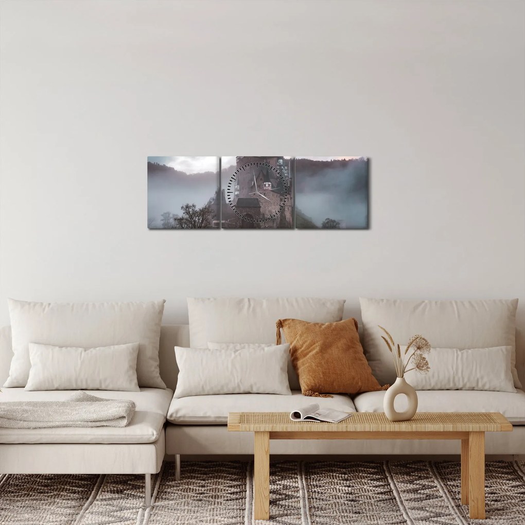 Obraz - Eltz Castle, Niemcy (z zegarem) (90x30 cm)