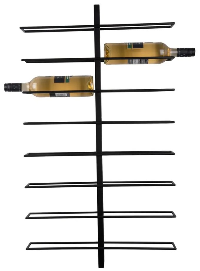 Czarny wiszący metalowy regał na wino liczba butelek 16 Dual – PT LIVING
