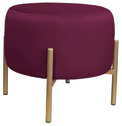 Pufa WILFRED MG VELVET śliwkowa/złota ATOS