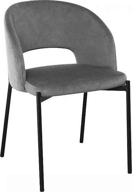 Krzesło tapicerowane K455 VELVET szare