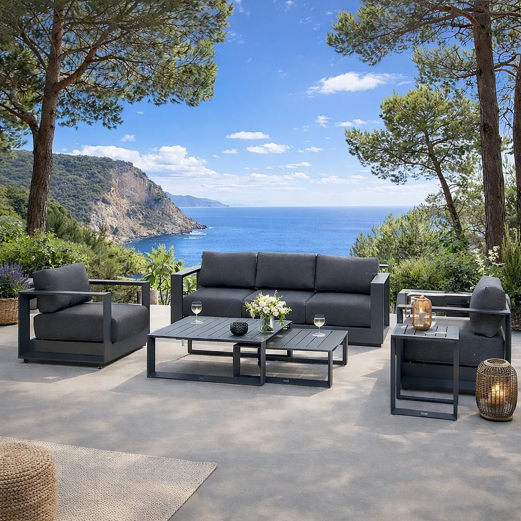 Komplet aluminiowy dla 5 osób MADRID NEW (antracyt)