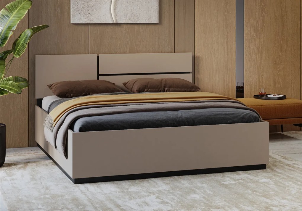 Łóżko CROSS 160x200 congo/czarne HELVETIA