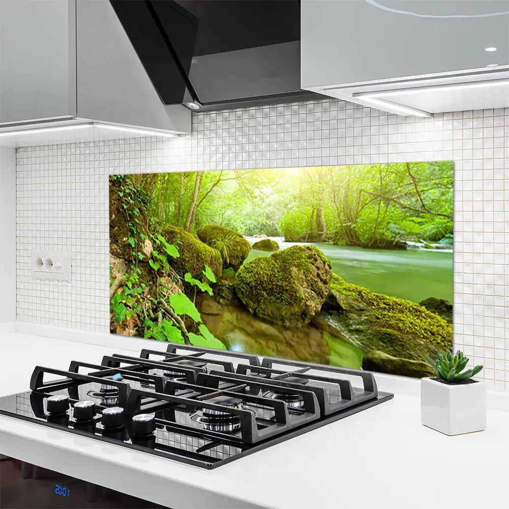 Panel Szklany do Kuchni Spokój Płynącej Wody