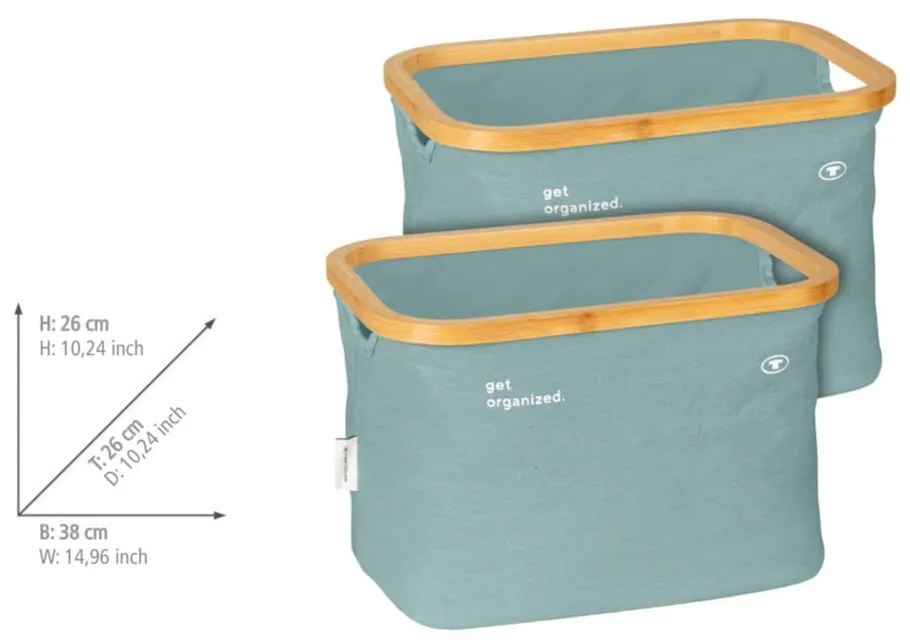 Tekstylne koszyki zestaw 2 szt. 38x26x26 cm Tom Tailor – Wenko