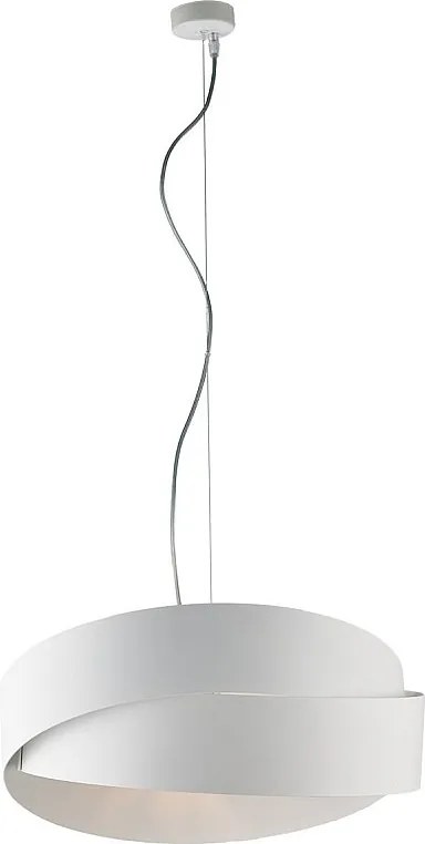 Astro - Lampa wisząca z żelaza lakierowanego na biało, z regulowanym stalowym kablem, 2 światła, 122 mm - Ø46 mm - BL207-2-BCO