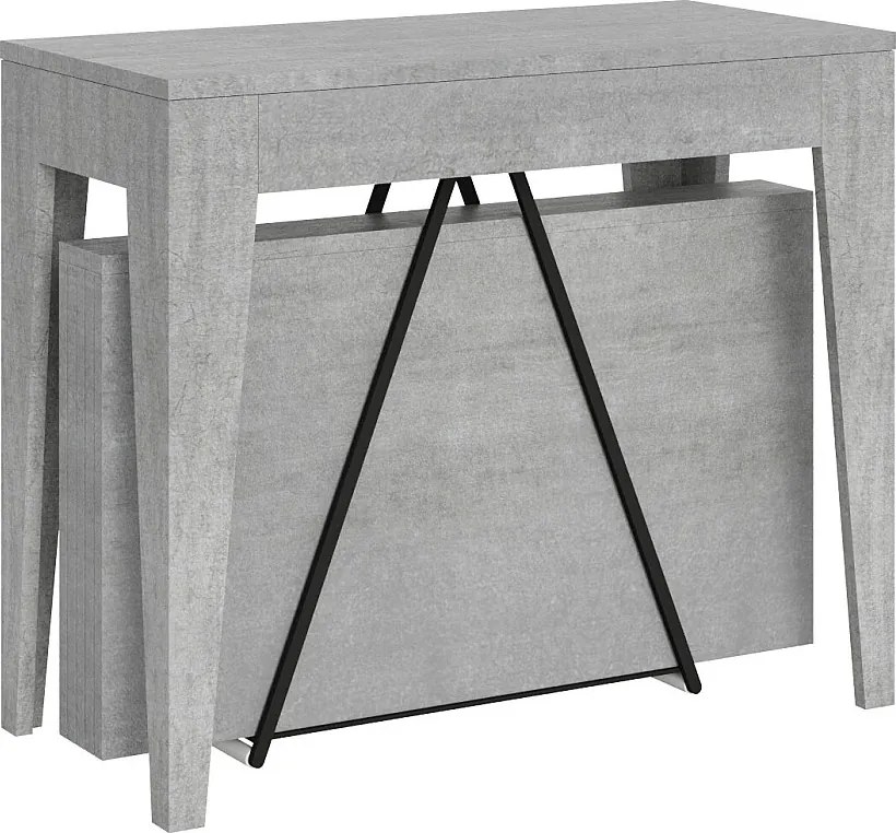 Konsola rozkładana 90x42/302 cm Zima cementu