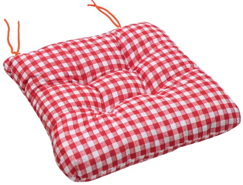 Poduszka na krzesło Soft kratka czerwona
