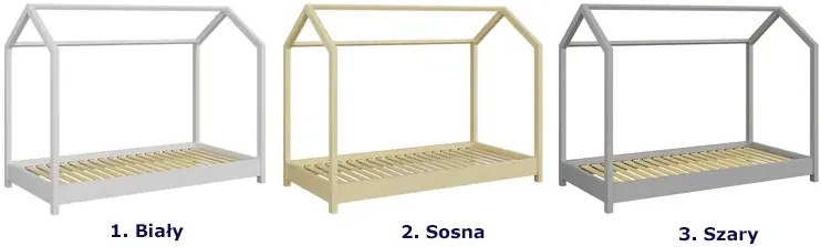 Szare łóżko domek z drewna sosnowego 90x200 G7-M49