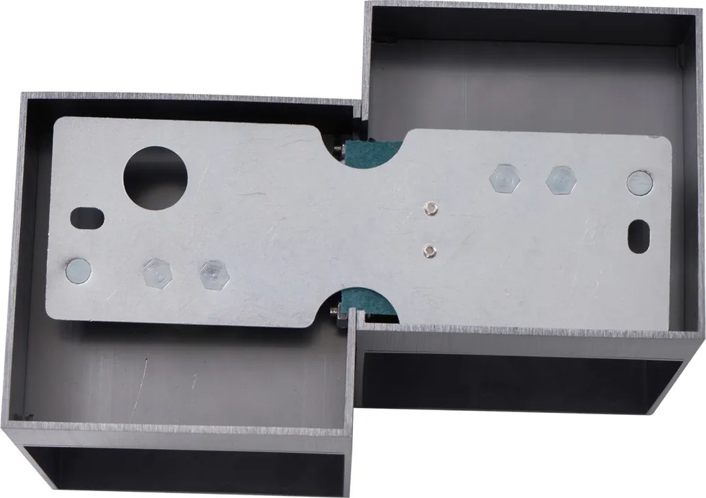 Nowoczesna lampa ścienna, antracytowa, 2 źródła światła - Transfer Double