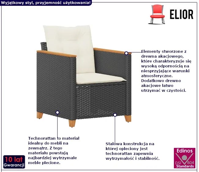 Fotel ogrodowy z poduszkami Z6-Z79