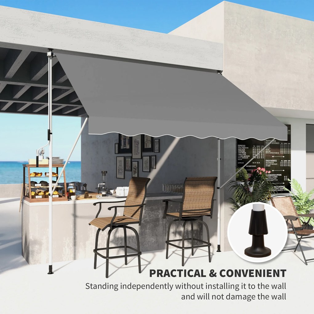 Outsunny markiza markiza zaciskowa osłona przeciwsłoneczna