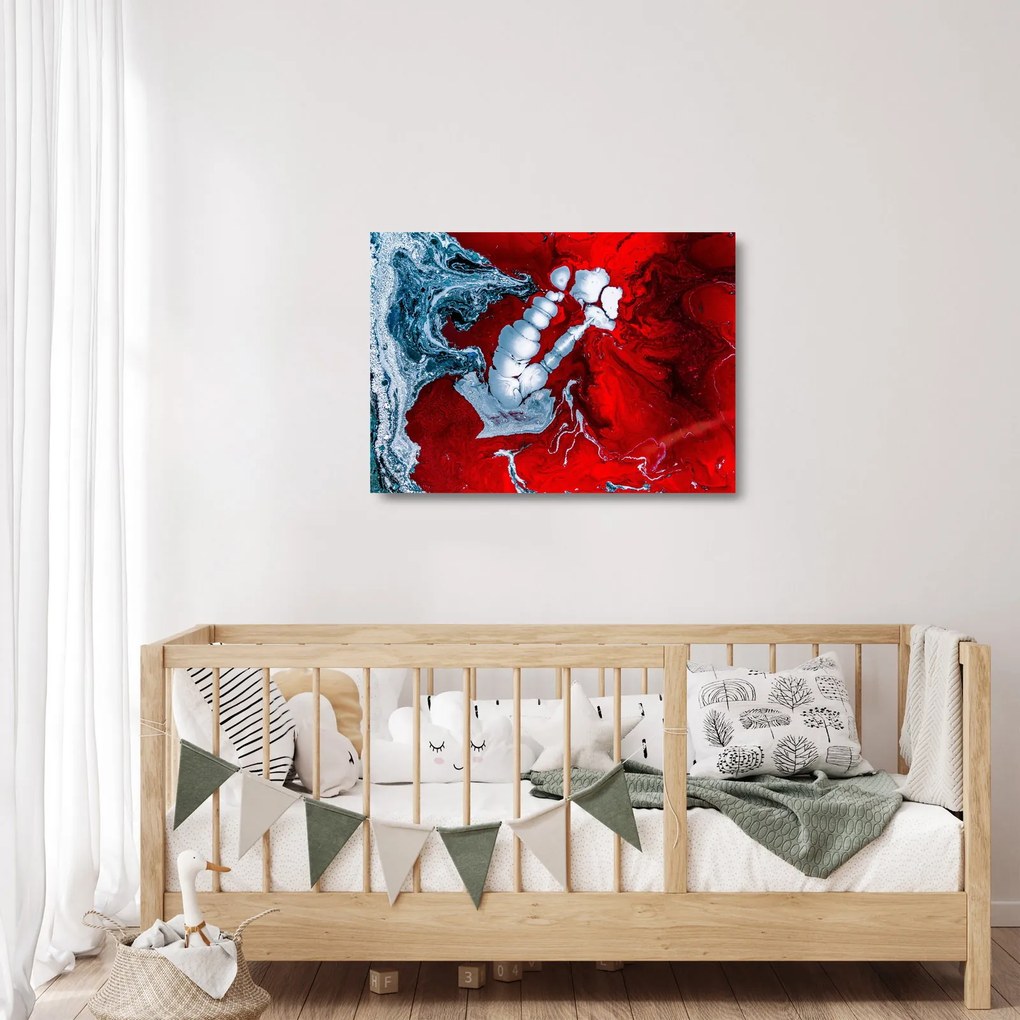 Obraz na szkle abstrakcyjnych plam (70x50 cm)