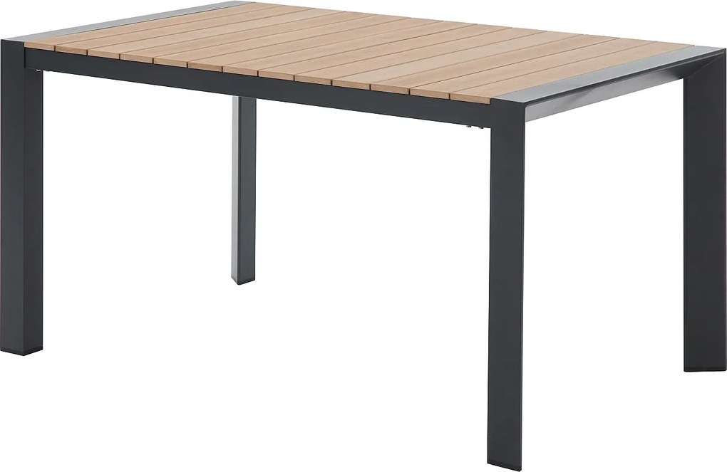 Stół ogrodowy aluminiowy  dł.150 cm - Jasny naturalny i antracytowy - NYROS od MYLIA