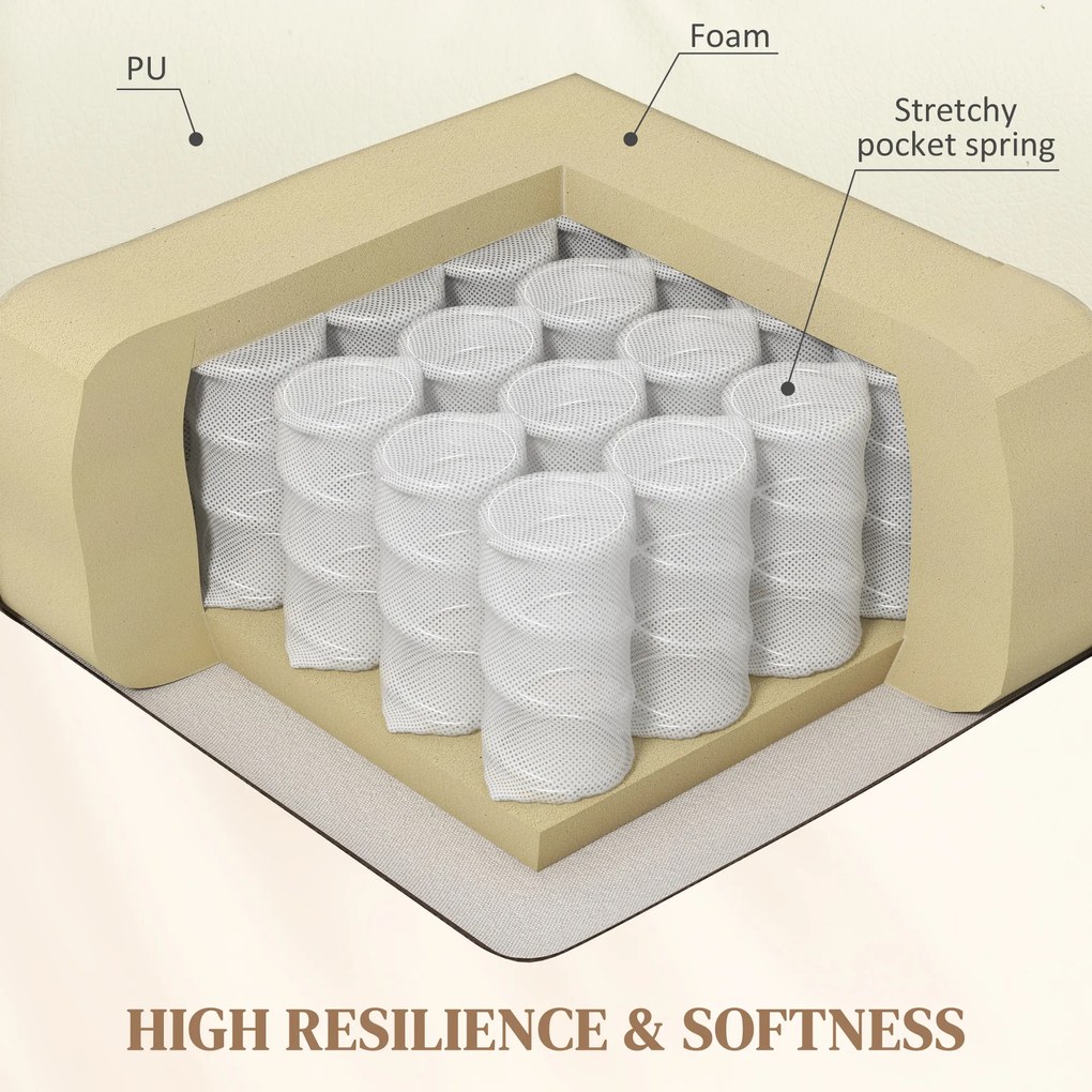 HOMCOM Fotel relaksacyjny z masażem obrotowy regulowane oparcie ekoskóra kremowy do 150 kg | Aosom PL