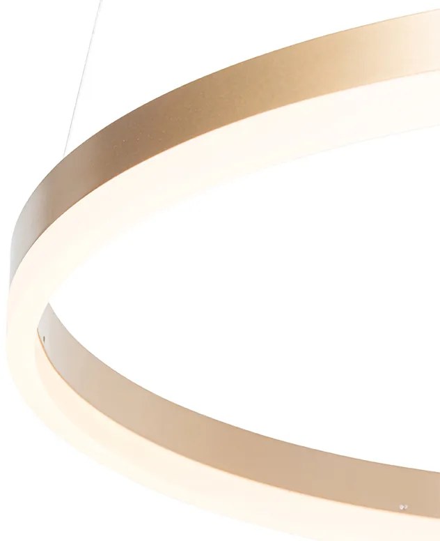Designerska lampa wisząca złota 60 cm z wbudowanym LED o 3-stopniowej regulacji jasności - AnelloDesignerski Oswietlenie wewnetrzne