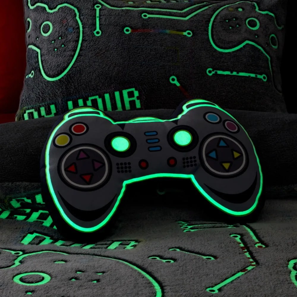 Poduszka dziecięca z efektem fluorescencyjnym z mikropluszu Game Over – Catherine Lansfield
