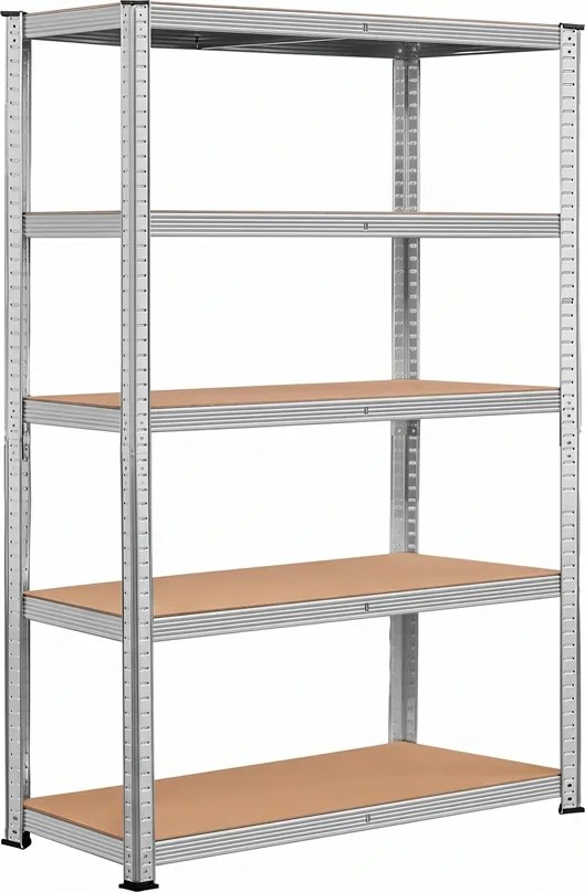 REGAŁ STALOWY MAGAZYNOWY G 183X100X60 CM 5 PÓŁEK MDF 300 KG/PÓŁKĘ
