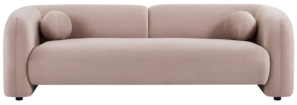 Kanapa 3-osobowa z różowego weluru - OVOTAS