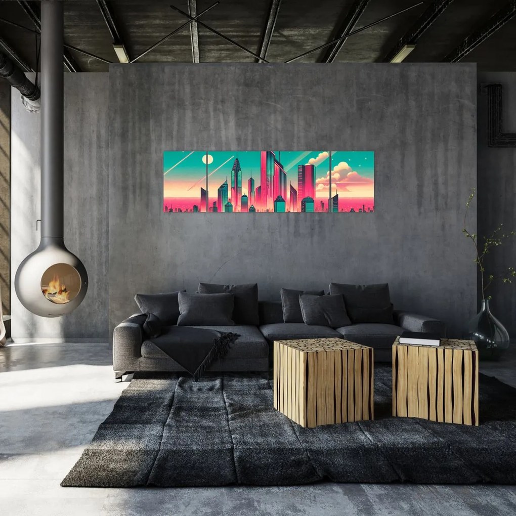 Obraz – Metropolia w stylu pop-art (170x50 cm)