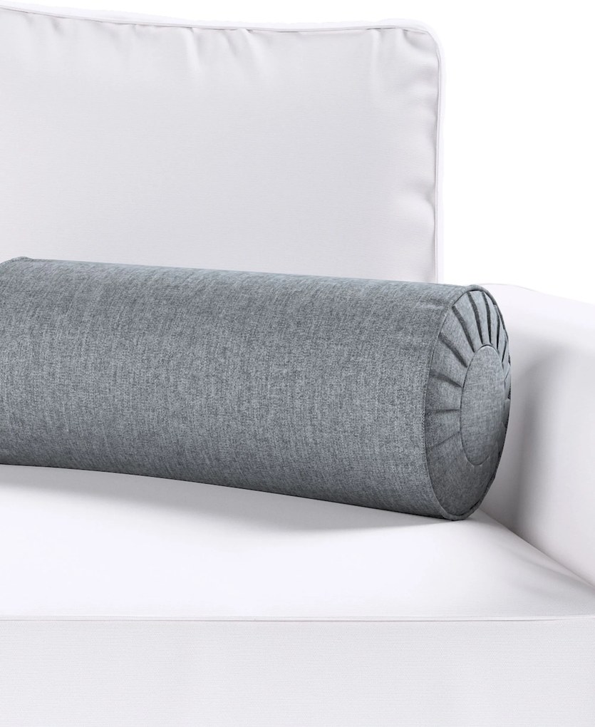 Poduszka wałek z zakładkami kolor szary tkanina strukturalna