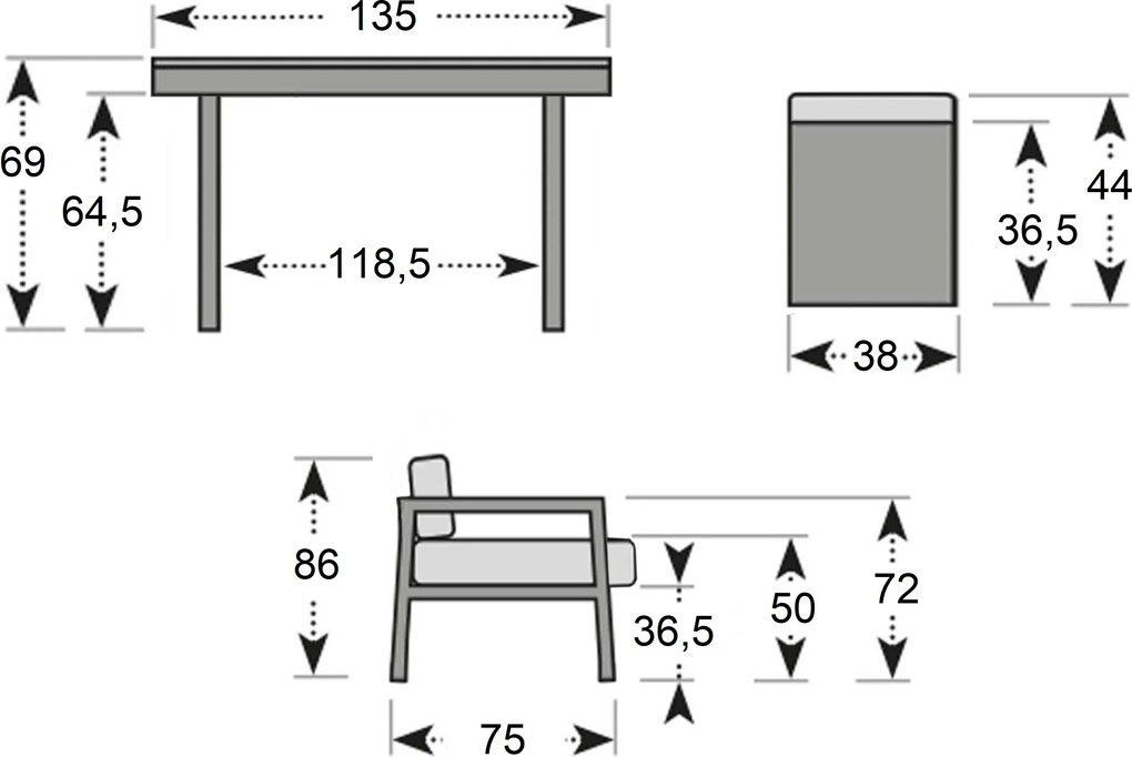Doppler YORK ogrodowy zestaw wypoczynkowy