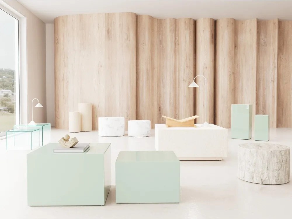 Szklane stoliki zestaw 2 szt. 50x50 cm Dice – Actona