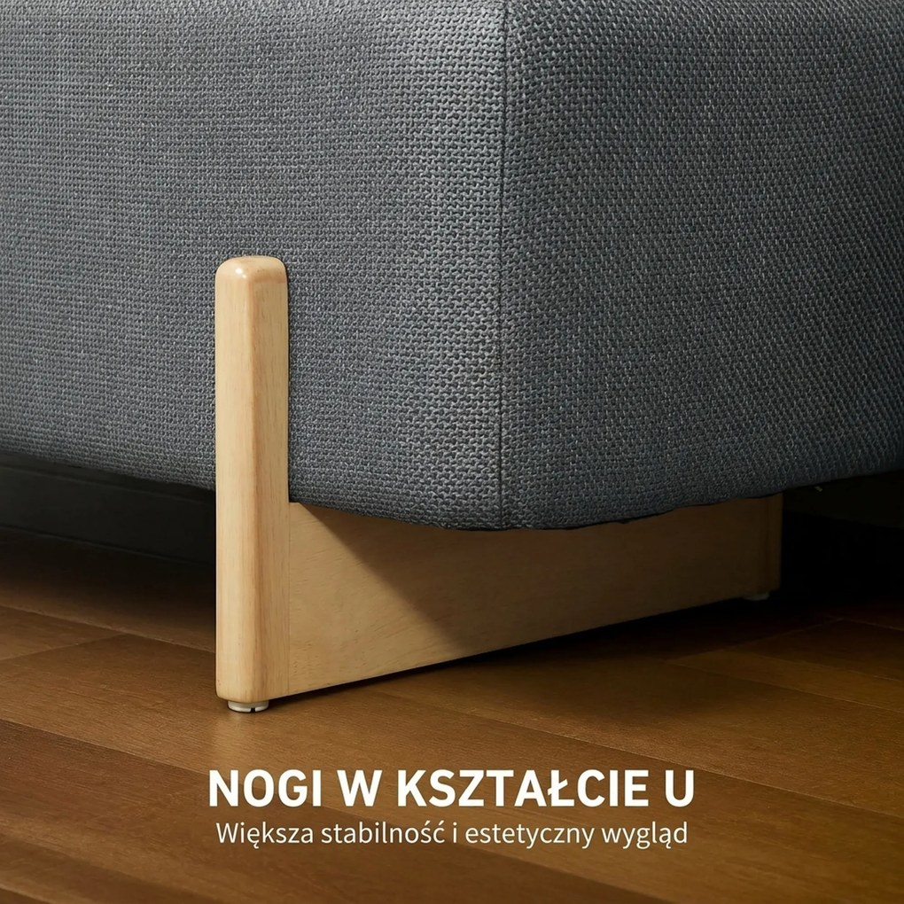 HOMCOM Hoker ze schowkiem ławka tapicerowana puf skrzynia do przedpokoju tkanina len 111x44x44,5 cm ciemnoszara siedzisko otwierane | Aosom PL