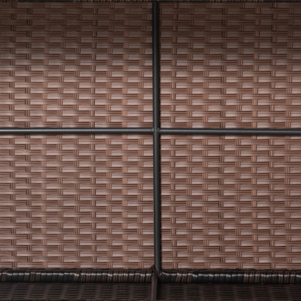 Outsunny Stół Ogrodowy z Technorattanu Elegancki i Praktyczny Brązowy 85x50x39cm | Aosom PL