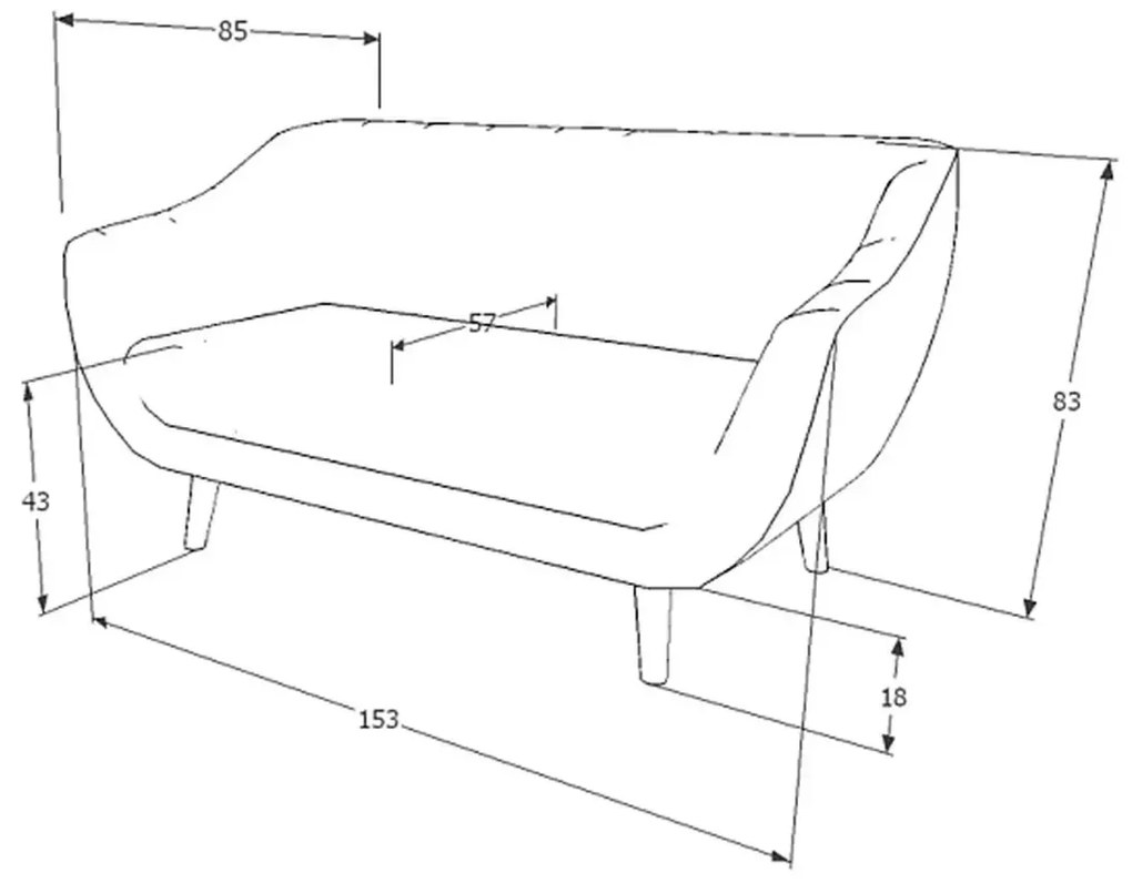 Sofa ELITE 2 VELVET szara SIGNAL
