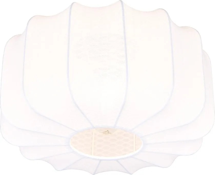 Biała metalowa lampa sufitowa z tekstylnym kloszem ø 40 cm Madleine – Reality