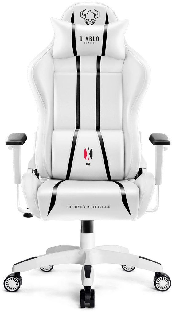 Fotel gamingowy Diablo X-One 2.0 Normal Size, biało-czarny