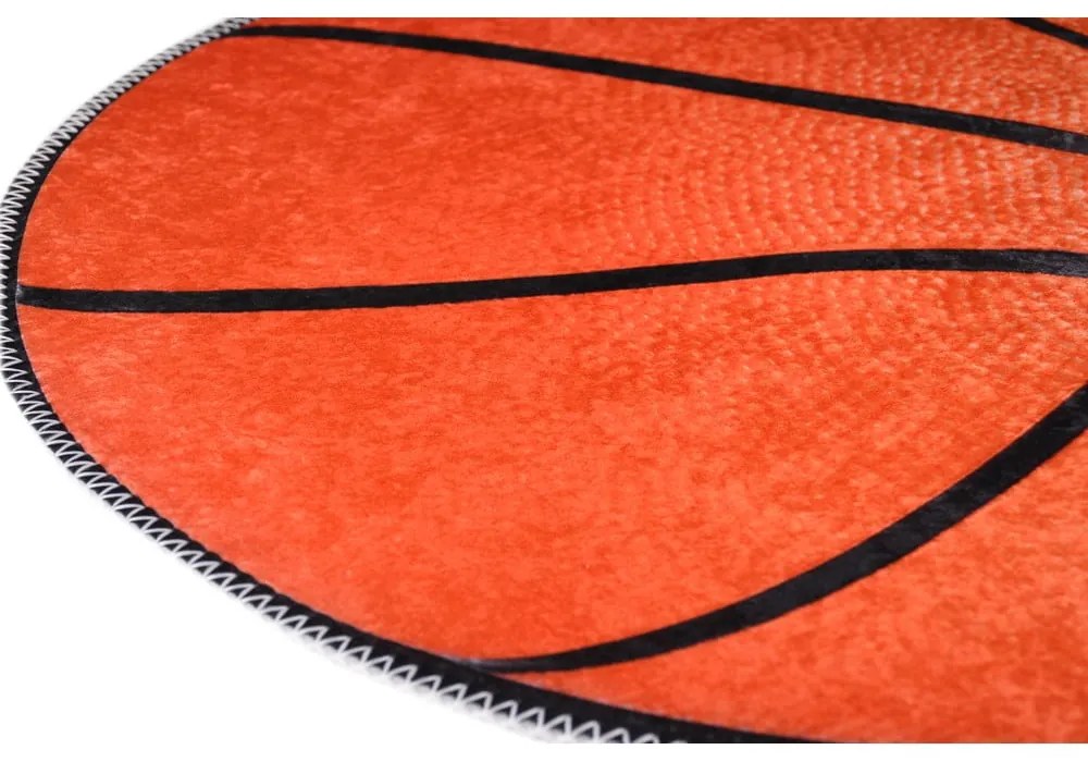 Pomarańczowy dywan dziecięcy odpowiedni do prania ø100 cm Basketball – Vitaus