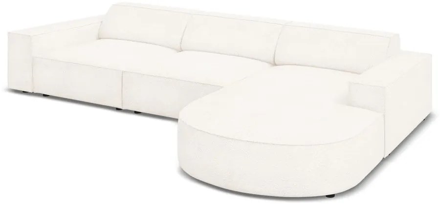 Beżowy narożnik (prawostronny) z materiału bouclé Jodie – Micadoni Home