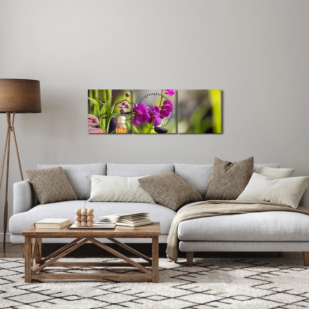 Obraz - spa and stones (z zegarem) (90x30 cm)