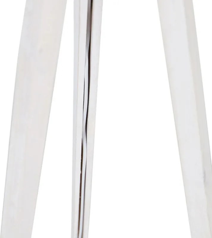 Nowoczesny statyw biały z abażurem lnianym w kolorze taupe 45 cm - Tripod Classic