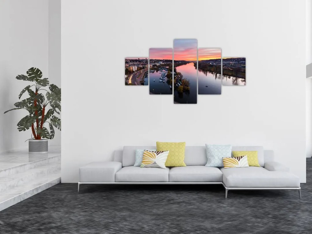 Obraz Pragi nocą (125x70 cm)