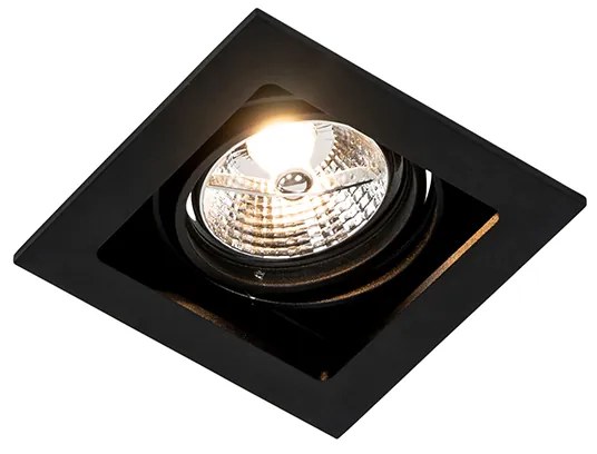 Kwadratowy reflektor wpuszczany czarny regulowany - Artemis 70