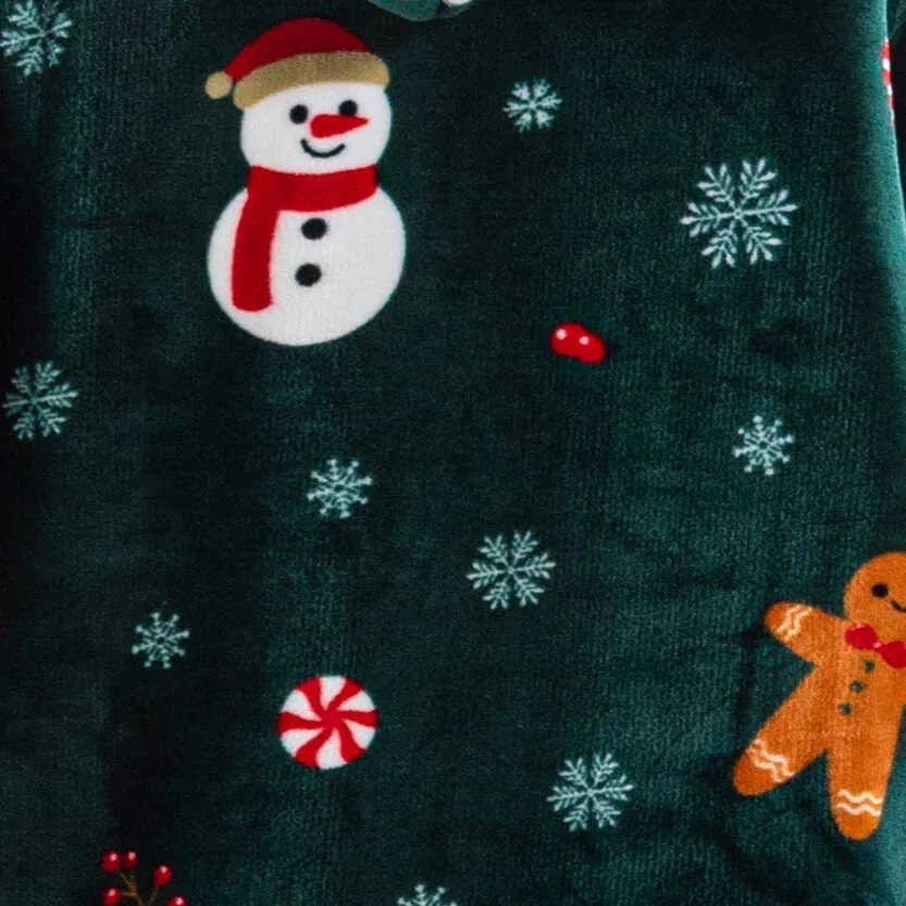 Zestaw prezentowy na sofę SNOWMAN AND GINGERBREAD, zielony
