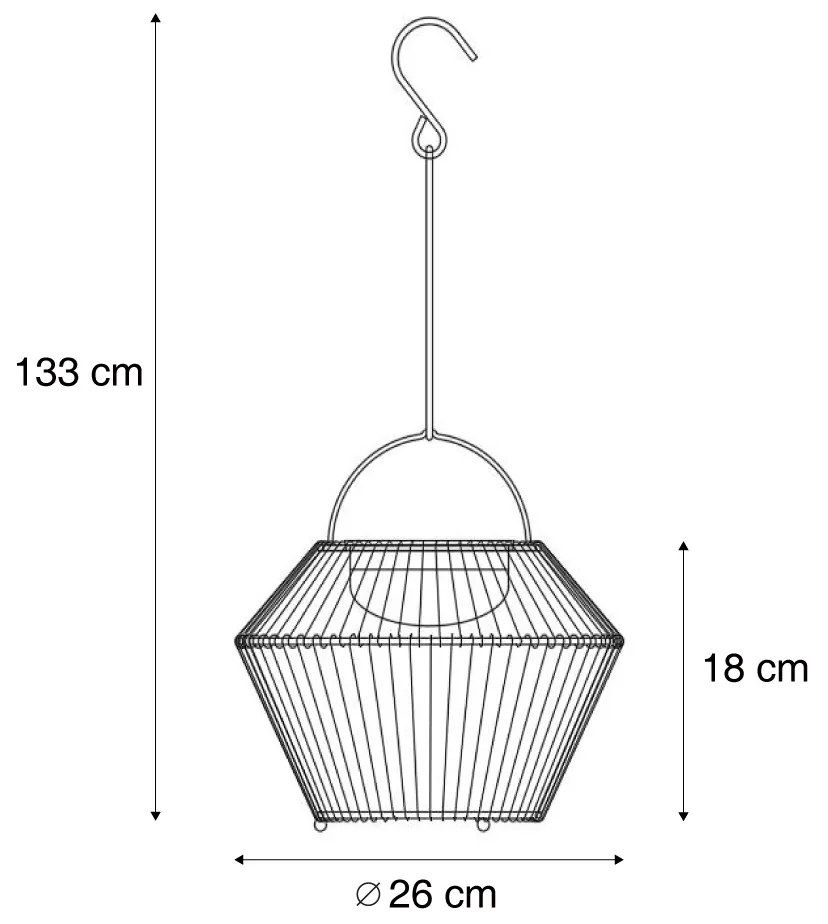 Zewnetrzna Lampa stołowa w stylu bohemy szara z LED, 3-stopniowy ściemniacz, IP54, ładowana solarnie - DucoBoho Oswietlenie zewnetrzne