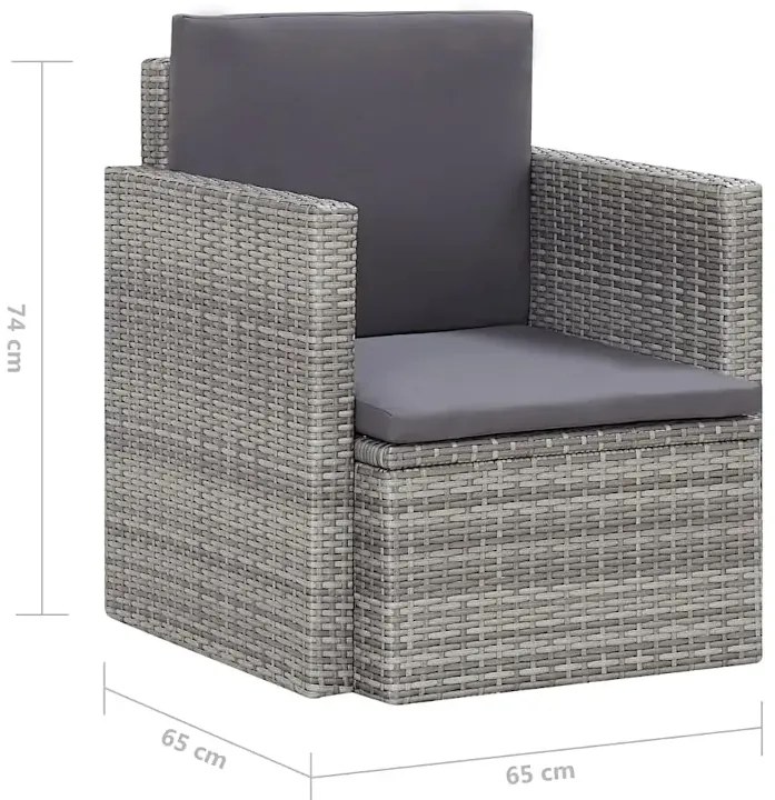 Fotel ogrodowy z poduszkami 3x B8-M46