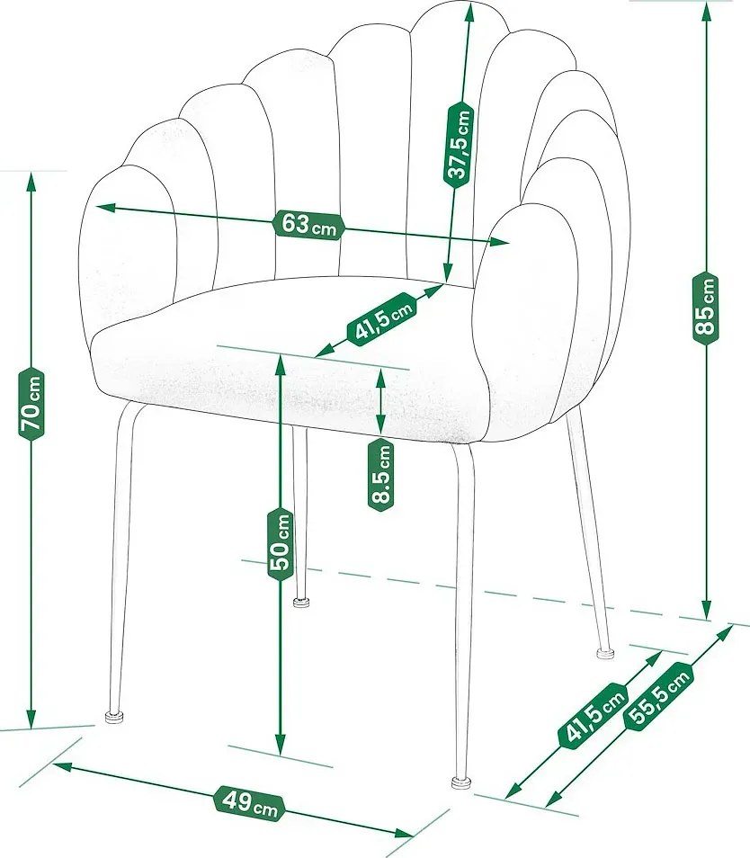 Białe metalowe krzesło boucle ze złotymi nogami D5-Z93